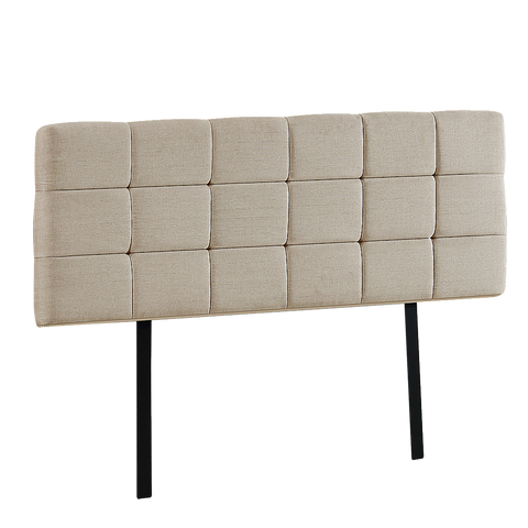 Luxurious Linen Fabric Double Bed Deluxe Headboard - Beige