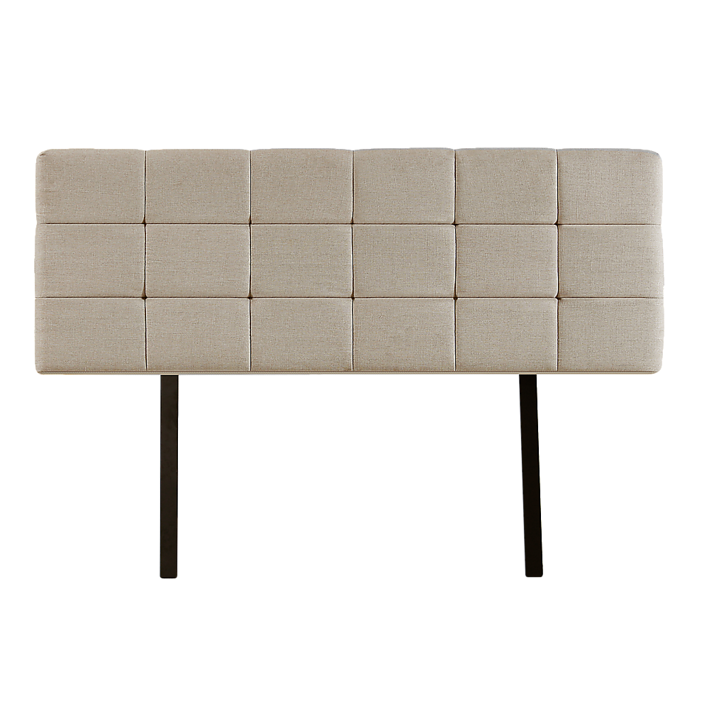 Luxurious Linen Fabric Double Bed Deluxe Headboard - Beige