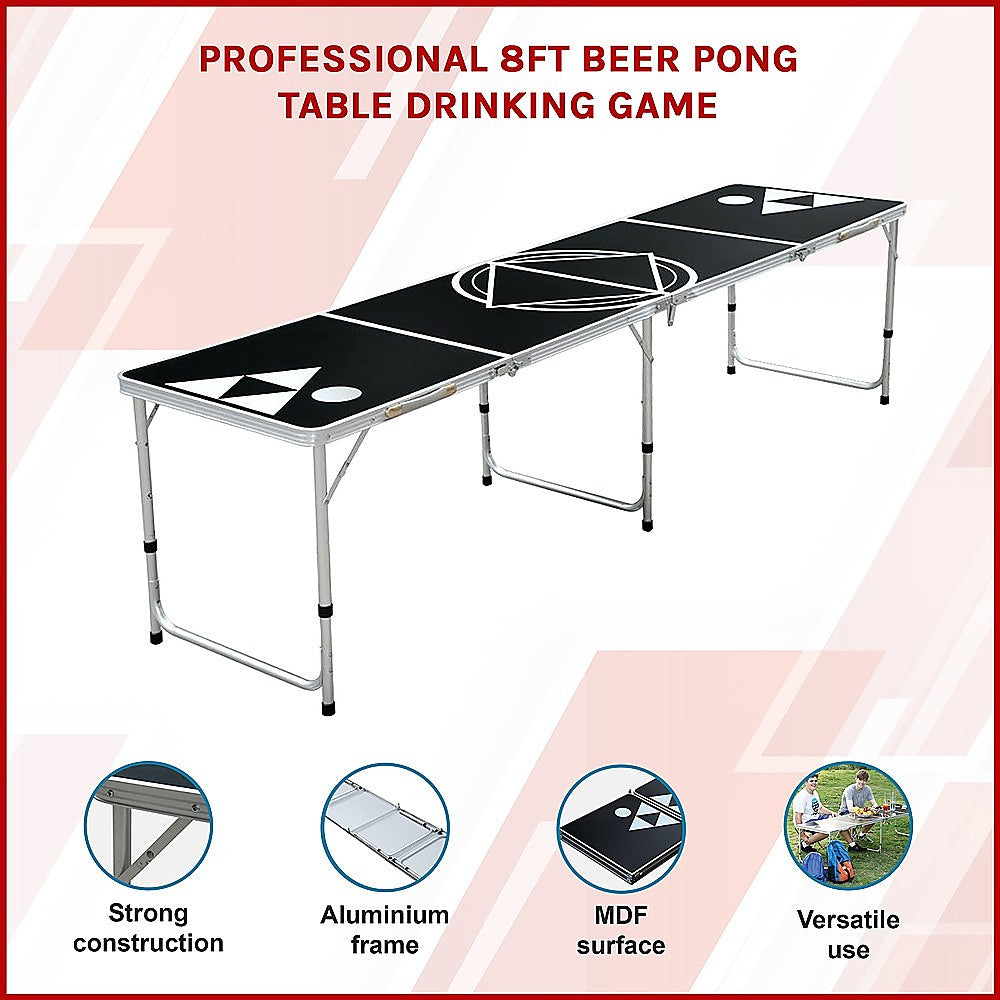 Professional 8Ft Beer Pong Table Drinking Game