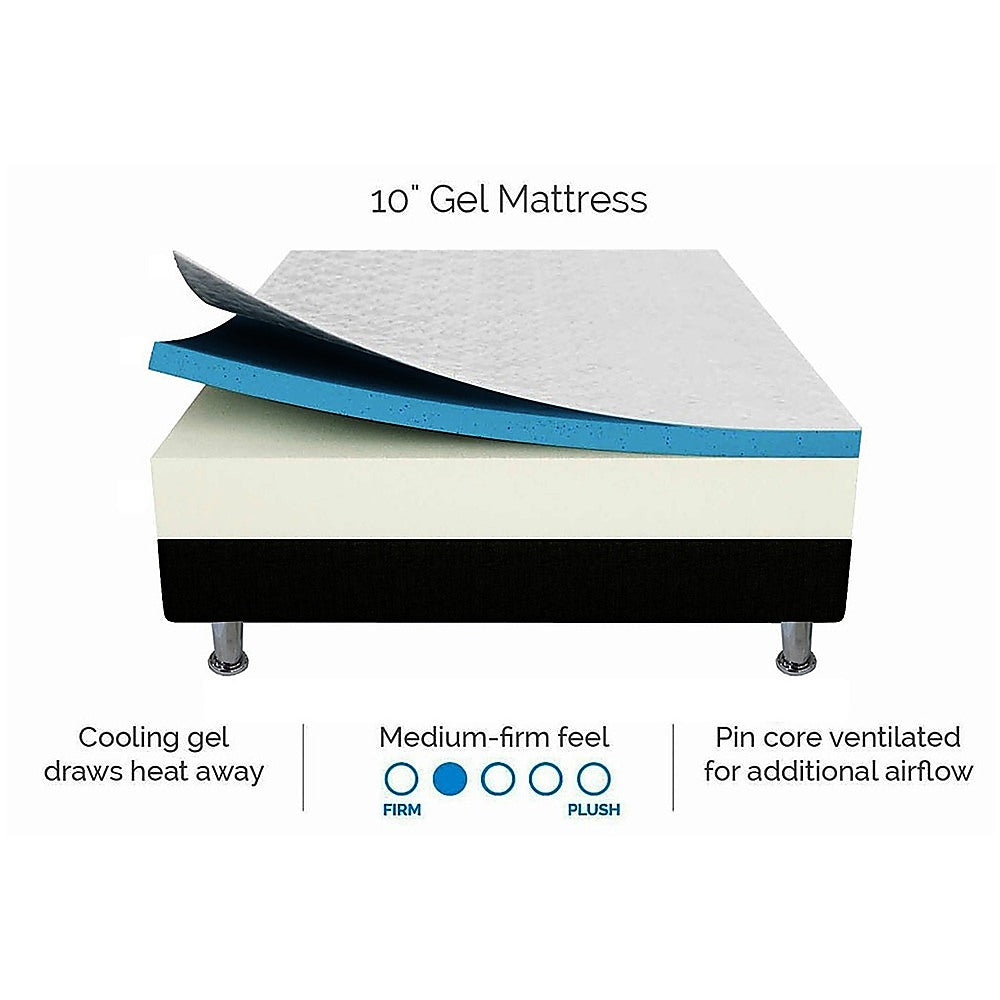 Queen 25Cm Gel Memory Foam Mattress - Dual-Layered