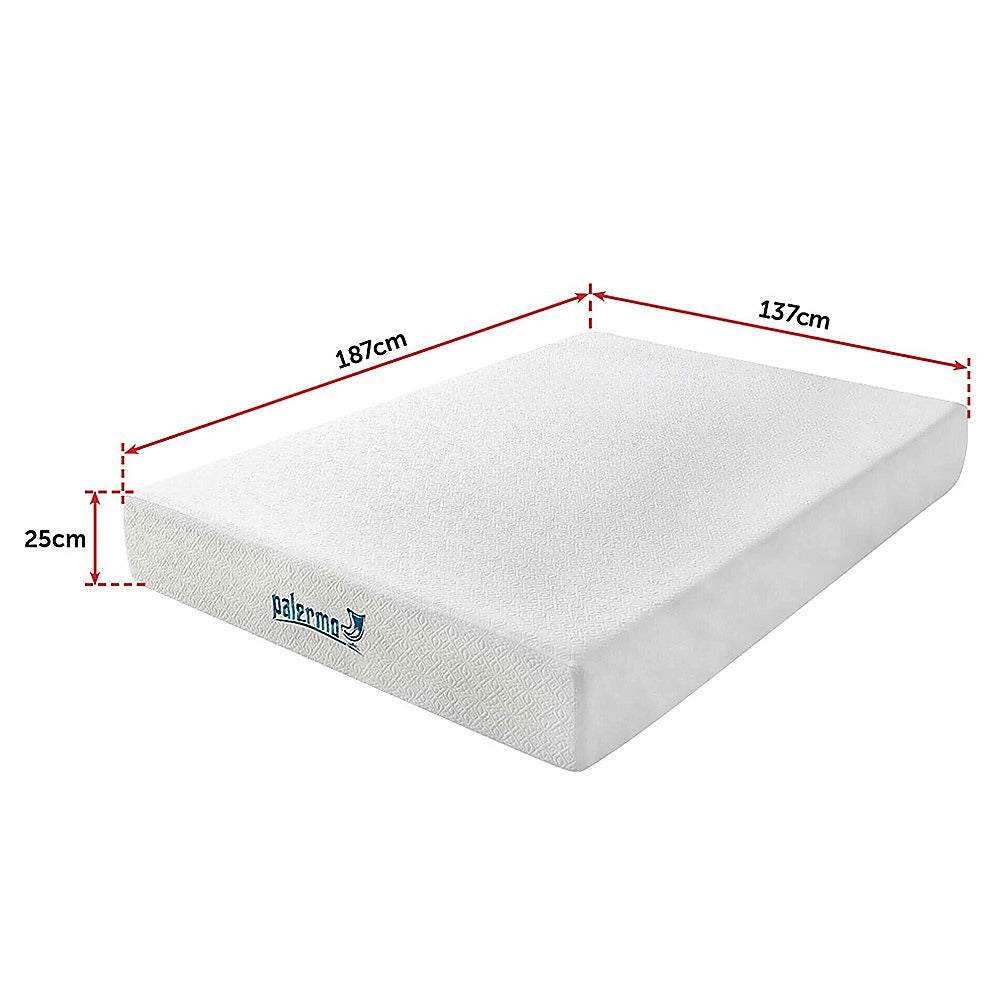 Palermo Gel Memory Foam Mattress Double 25cm - CertiPUR-US