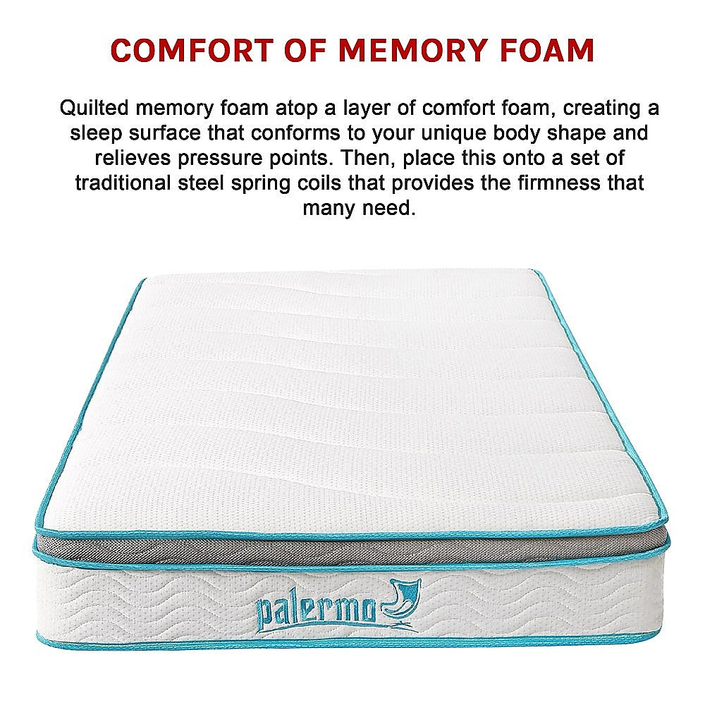 Palermo King Single 20Cm Memory Foam And Innerspring Hybrid Mattress