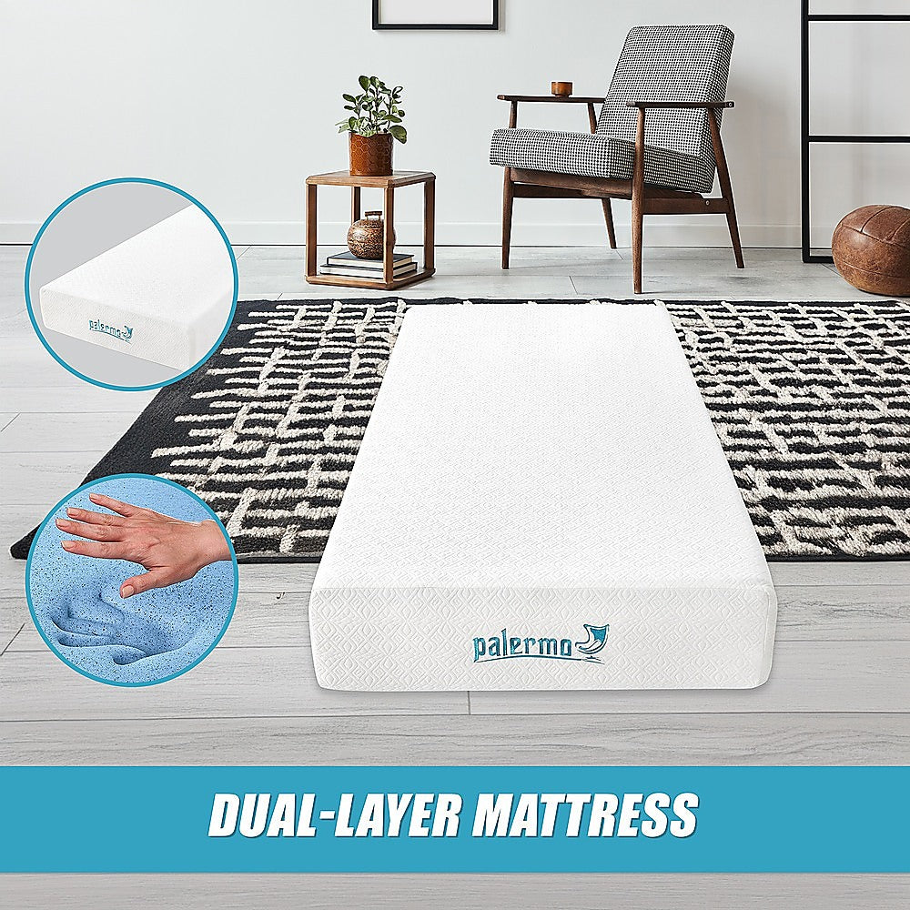 Single 25Cm Gel Memory Foam Mattress - Dual-Layered