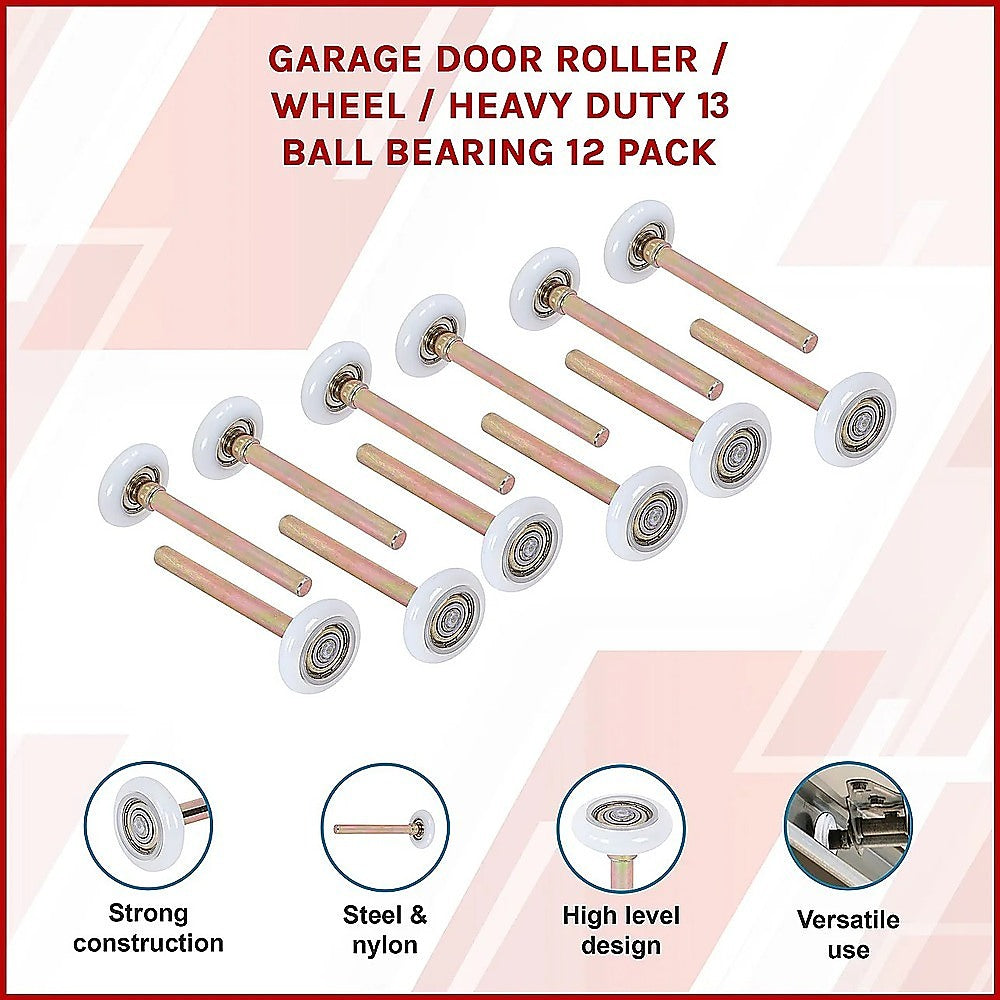 Garage Door Roller / Wheel / Heavy-duty 11 Ball Bearing 12 Pack