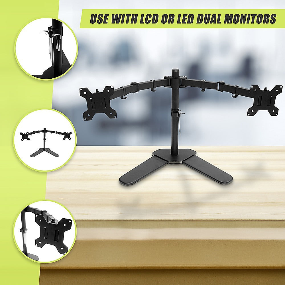 Dual Monitor Stand - 13"-27" Desk Mount