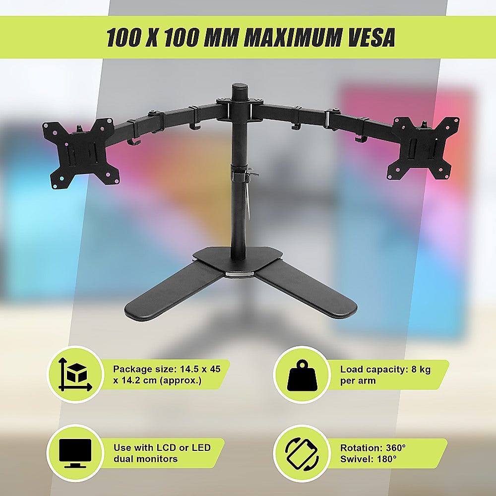 Dual Monitor Stand - 13"-27" Desk Mount