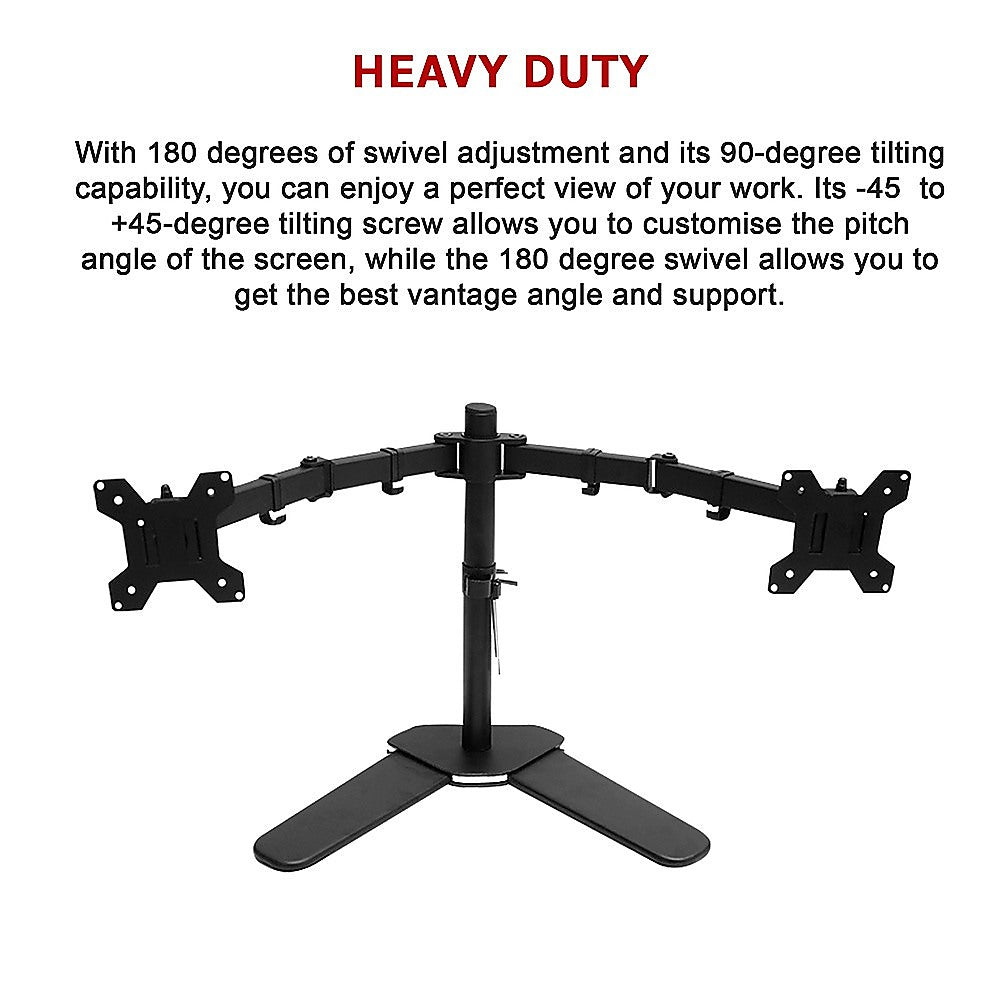 Dual Monitor Stand - 13"-27" Desk Mount