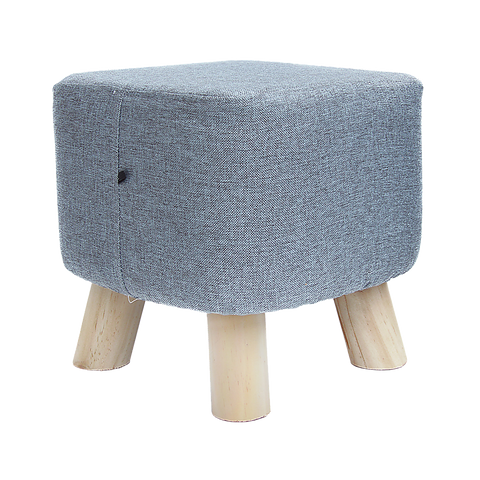 Fabric Ottoman Foot Stool Rest Pouffe Squircle Footstool- Charcoal/ Grey