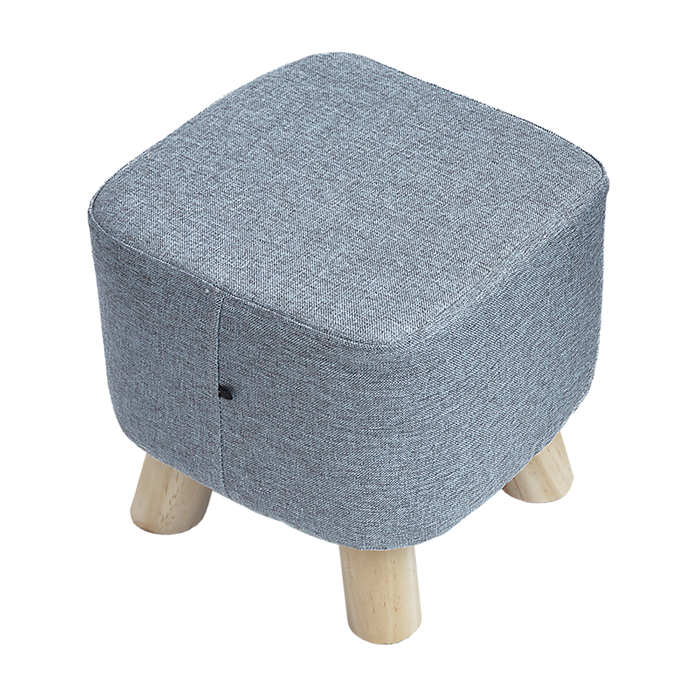 Fabric Ottoman Foot Stool Rest Pouffe Squircle Footstool- Charcoal/ Grey