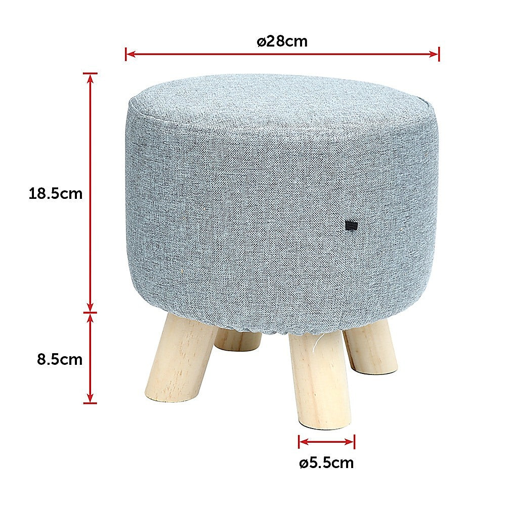 Fabric Ottoman Foot Stool With Wood Storage