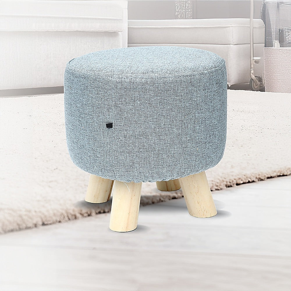 Fabric Ottoman Foot Stool With Wood Storage