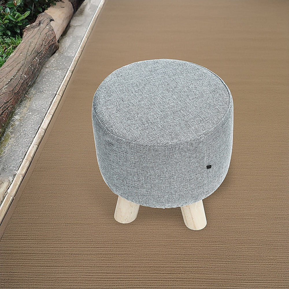 Fabric Ottoman Foot Stool With Wood Storage