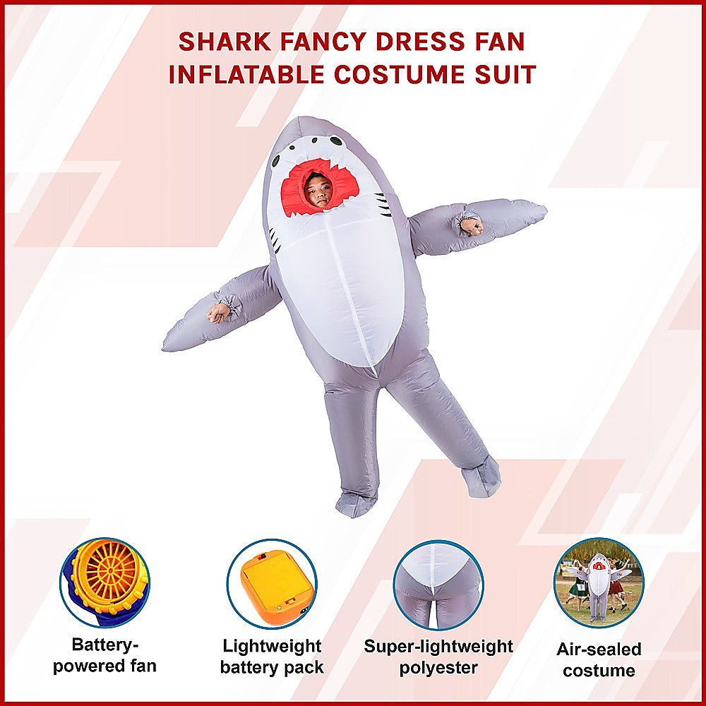 Shark Fancy Dress Fan Inflatable Costume Suit