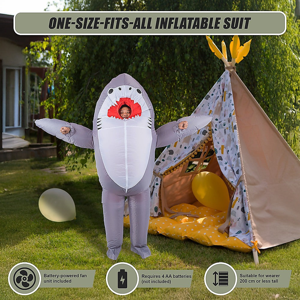 Shark Fancy Dress Fan Inflatable Costume Suit