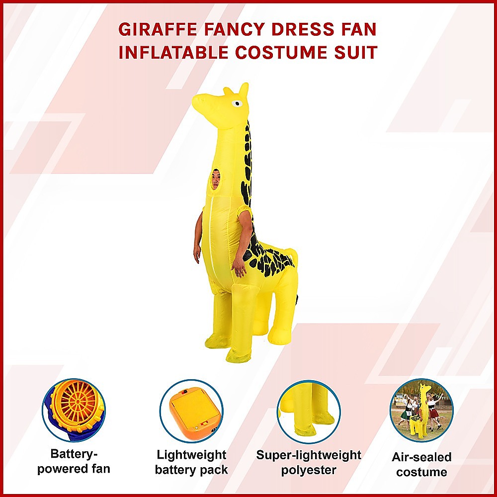 Giraffe Fancy Dress Fan Inflatable Costume Suit