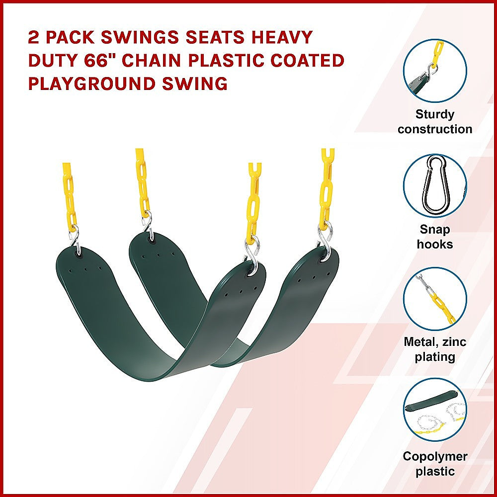 Heavy Duty Swing Seats With 66" Chain, 2-Pack