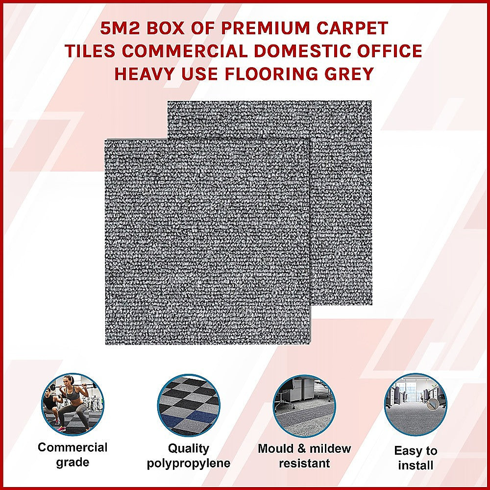 Premium Carpet Tiles Box, Grey