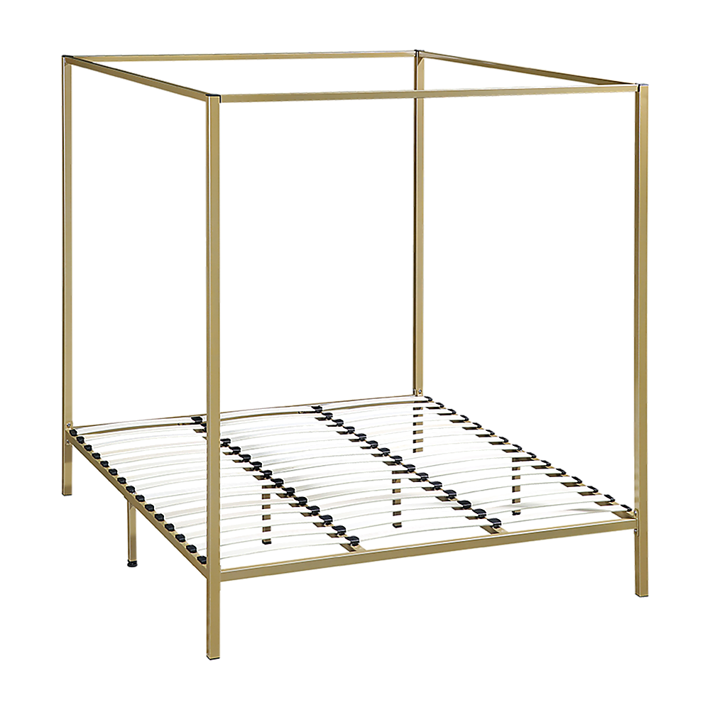 Stylish design 4 Four Poster King Bed Frame-Gold/Cream