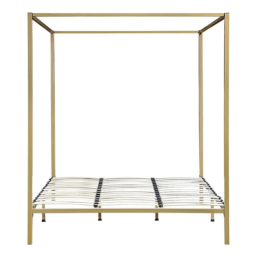 Stylish design 4 Four Poster King Bed Frame-Gold/Cream