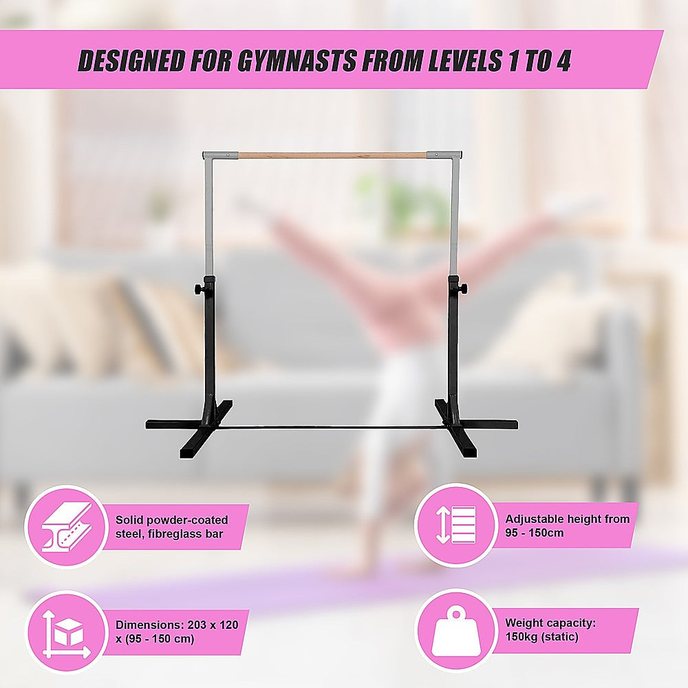 Gymnastics Training Bar Kids Adjustable Horizontal Kip Fitness Gym Equipment