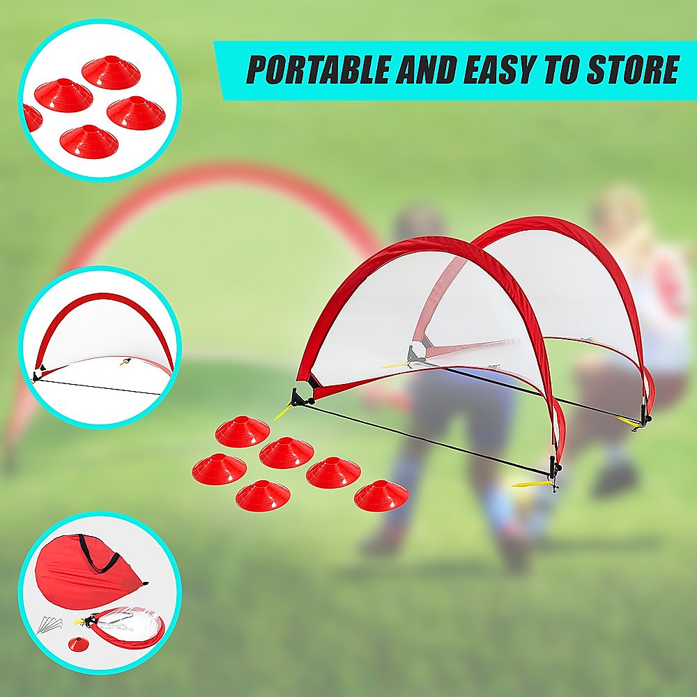 Portable Kids Soccer Goal Set with Cones