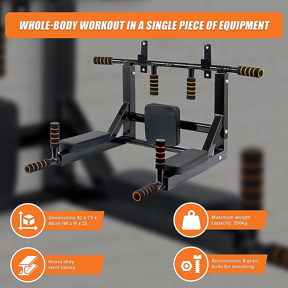 Wall Mounted Power Station for Pull Up, Dips & Knee Raise