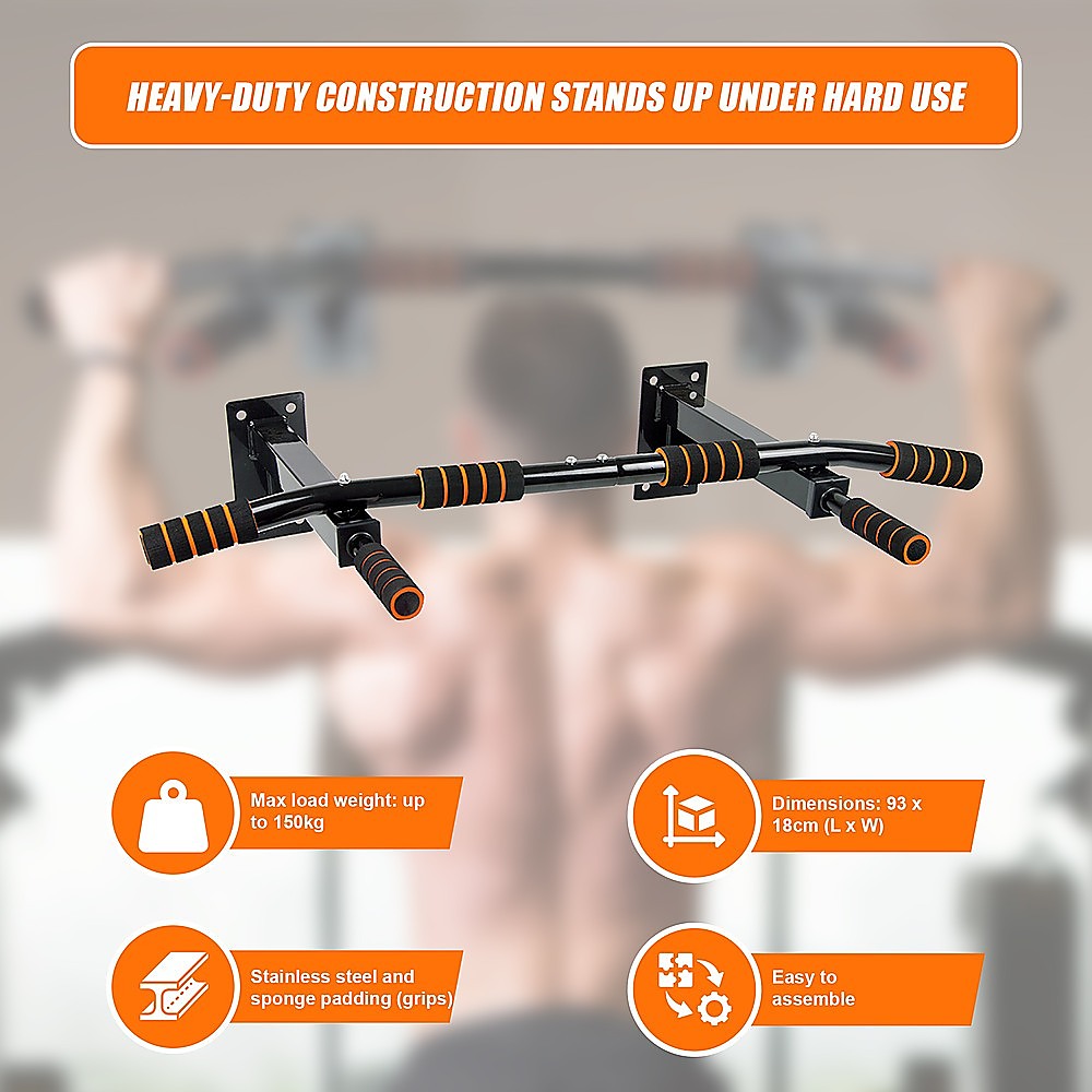 Heavy-Duty Wall/Ceiling Mounted Chin Up Pull Up Bar