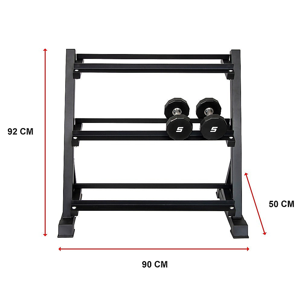 Dumbbell Rack Heavy Duty 3-Tier Home Gym Fitness Stand