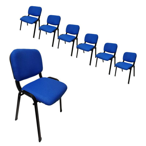 Stackable Office Conference Visitor and Community Chairs Blue