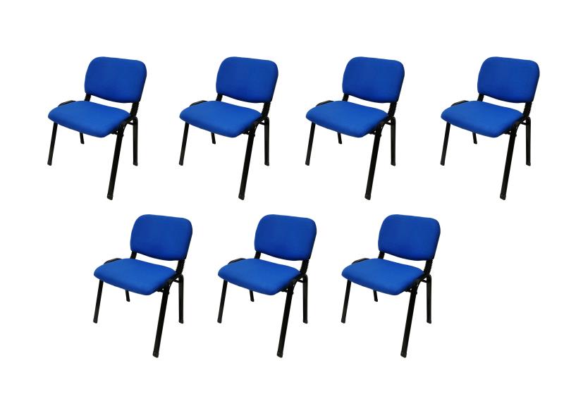 Stackable Office Conference Visitor and Community Chairs Blue