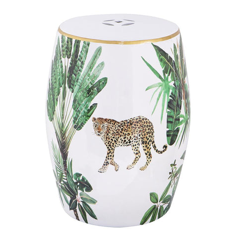 Leopard Ceramic Stool