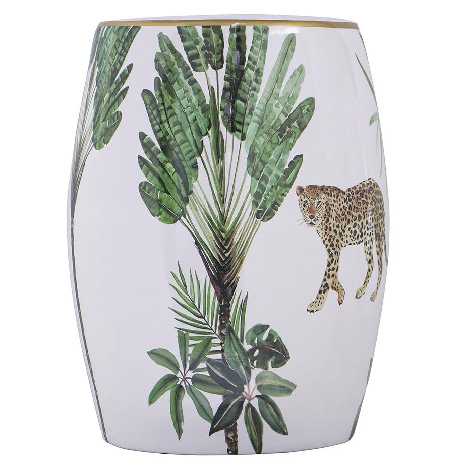 Leopard Ceramic Stool