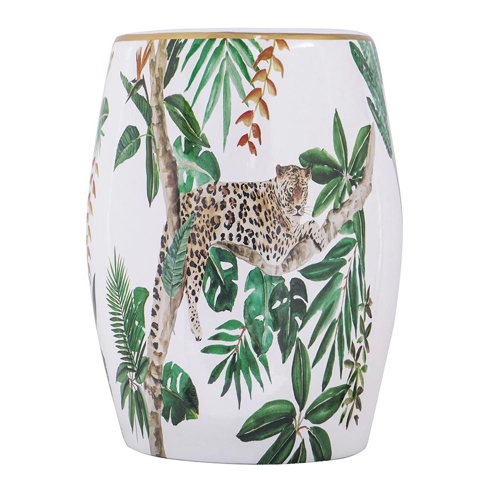 Leopard Ceramic Stool