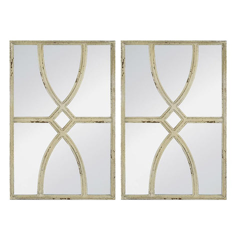 Rustic Carved Wall Mirror Set