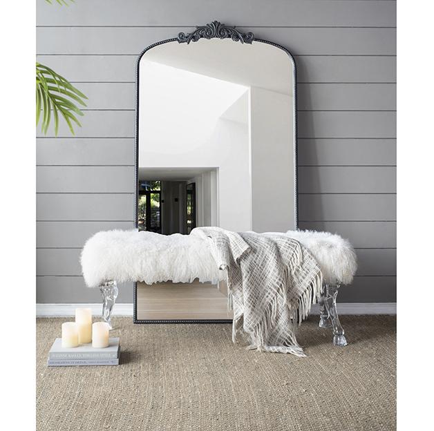 Ornate Metallic Floor Mirror