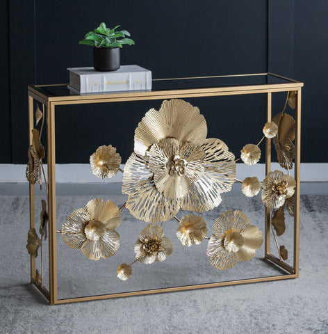 Floret Mirrored Console Table