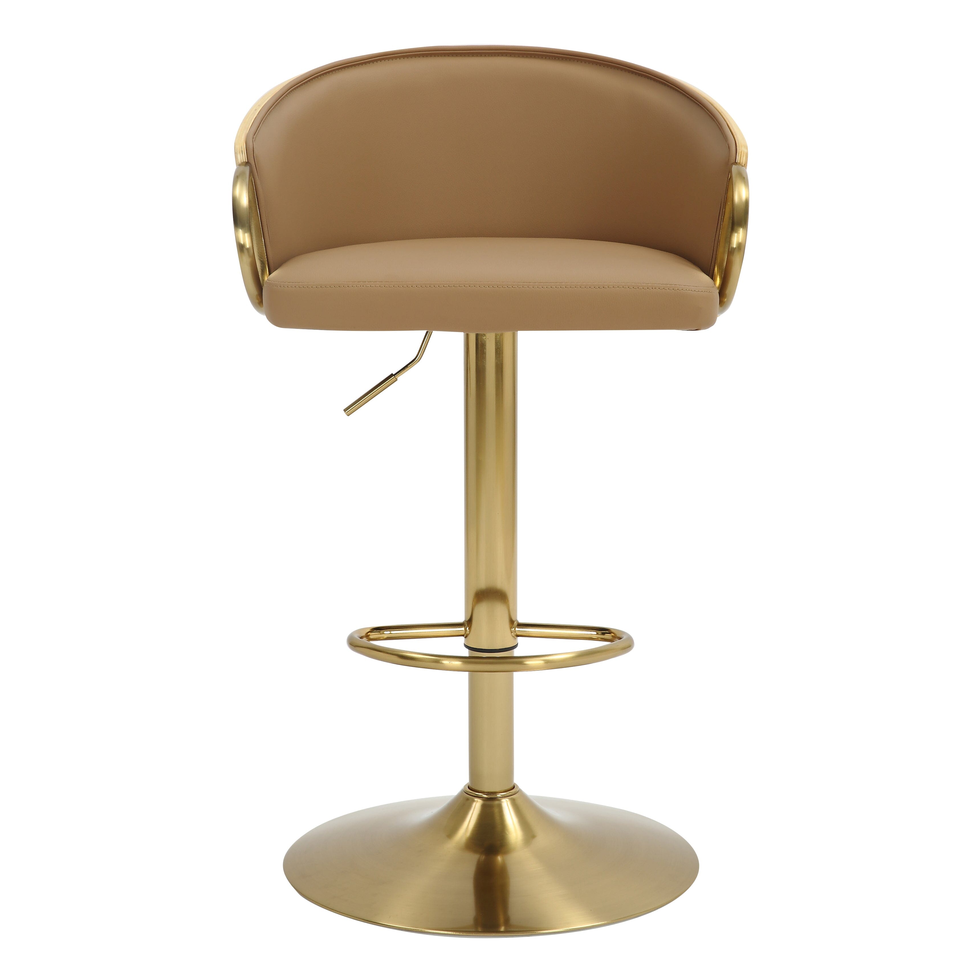 Gold Gas Lift Bar Stool Adjustable Height 