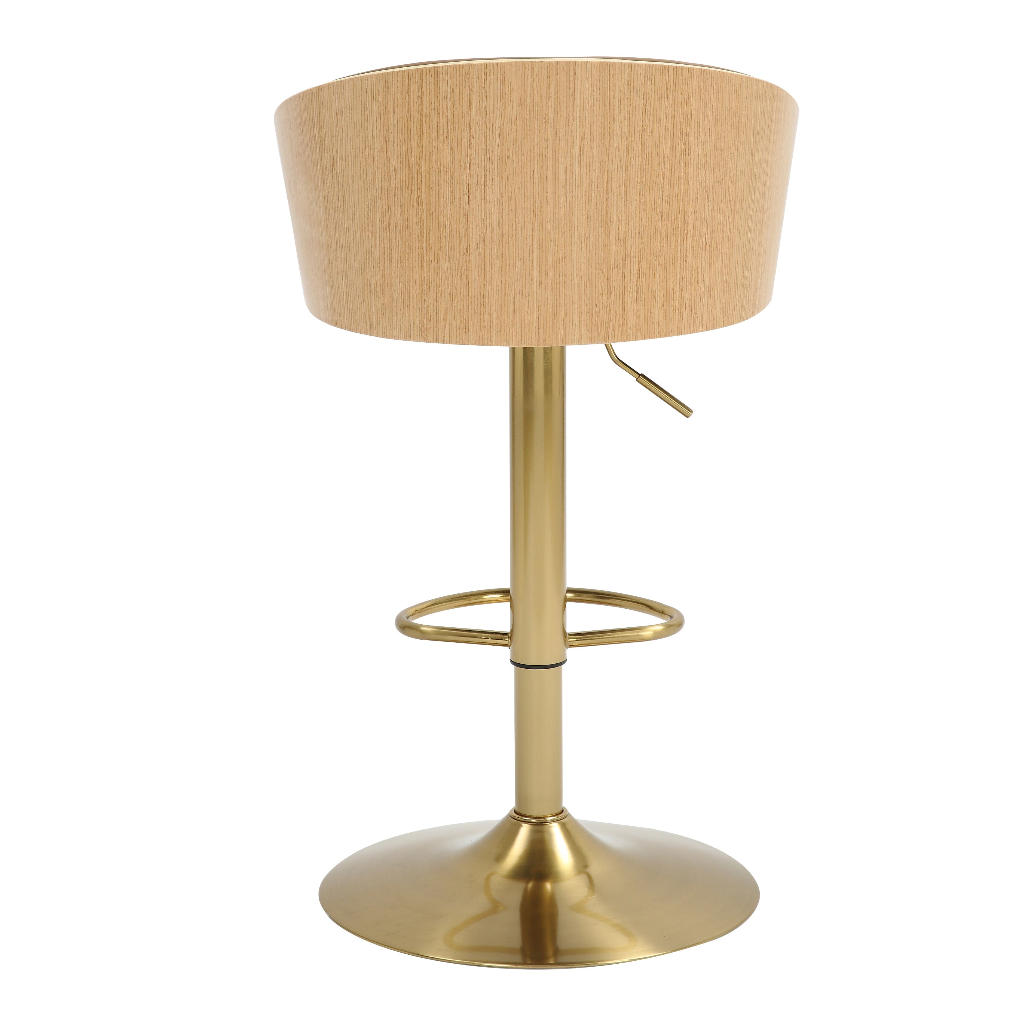 Gold Gas Lift Bar Stool Adjustable Height 