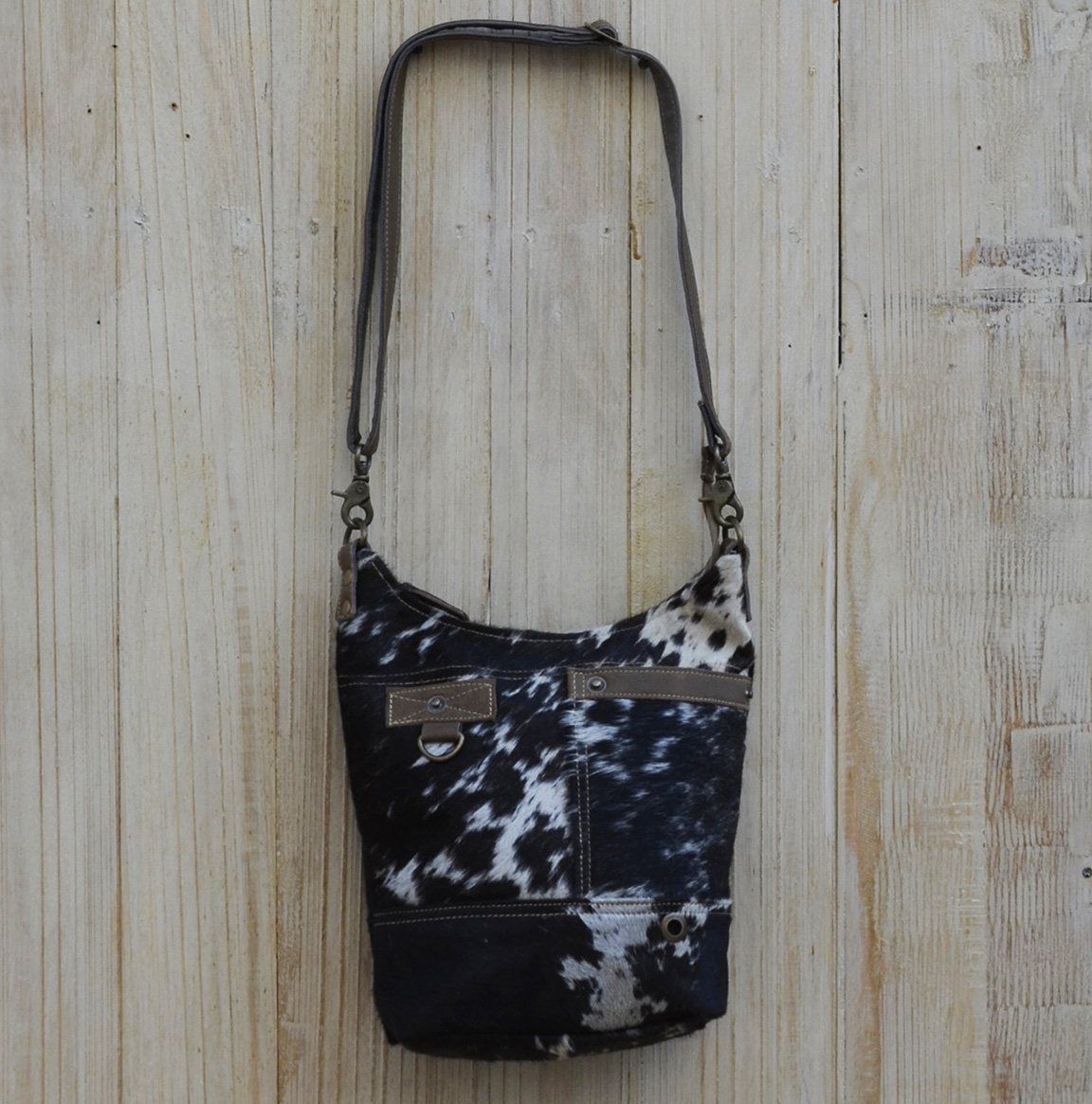 Oval Cowhide Tote Bag