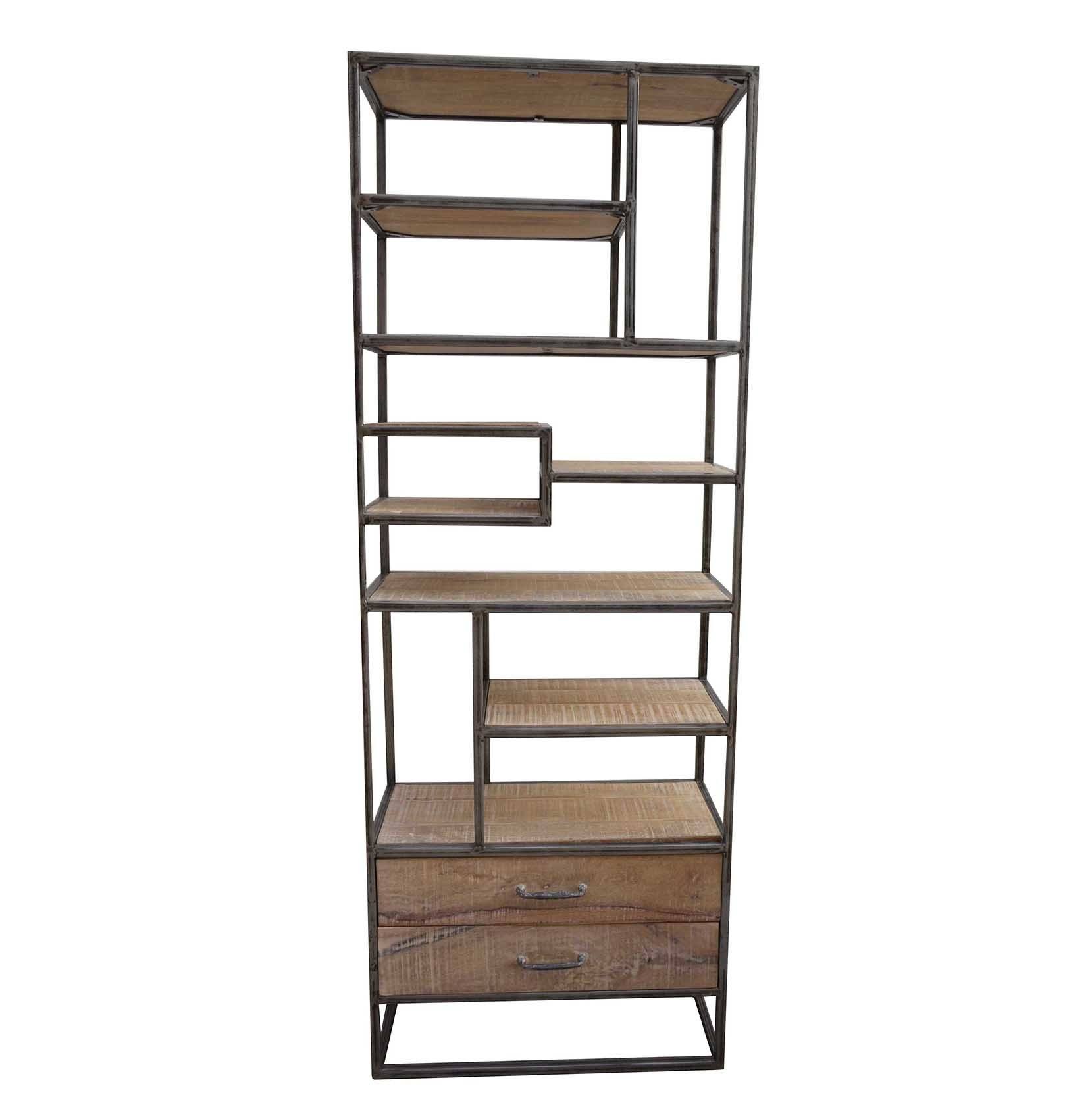 Slim Industrial Iron Bookcase