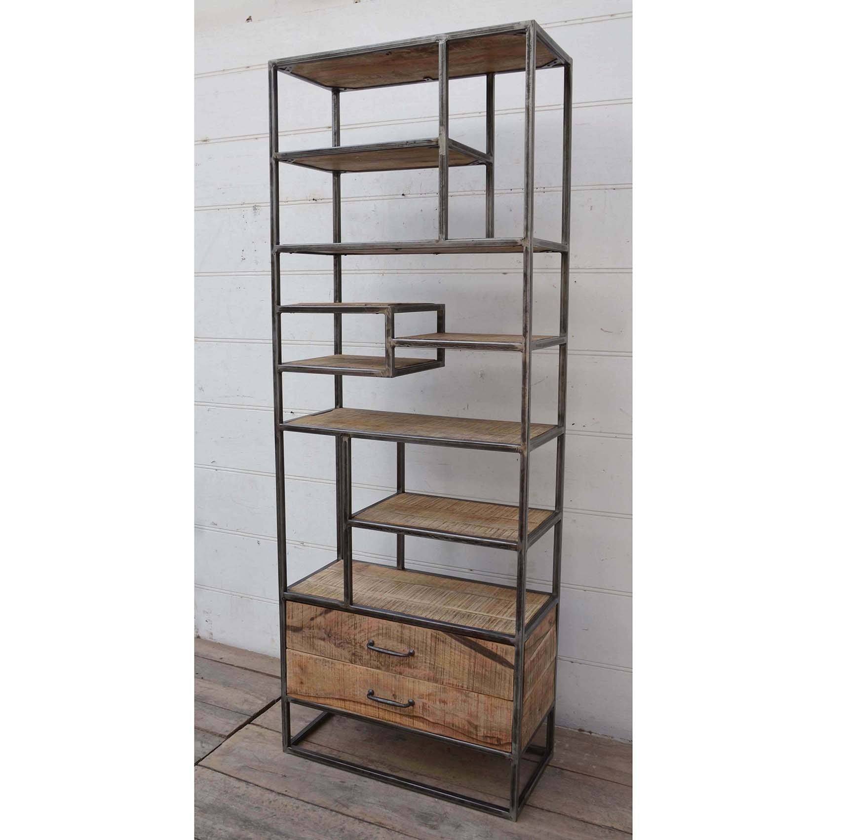 Slim Industrial Iron Bookcase