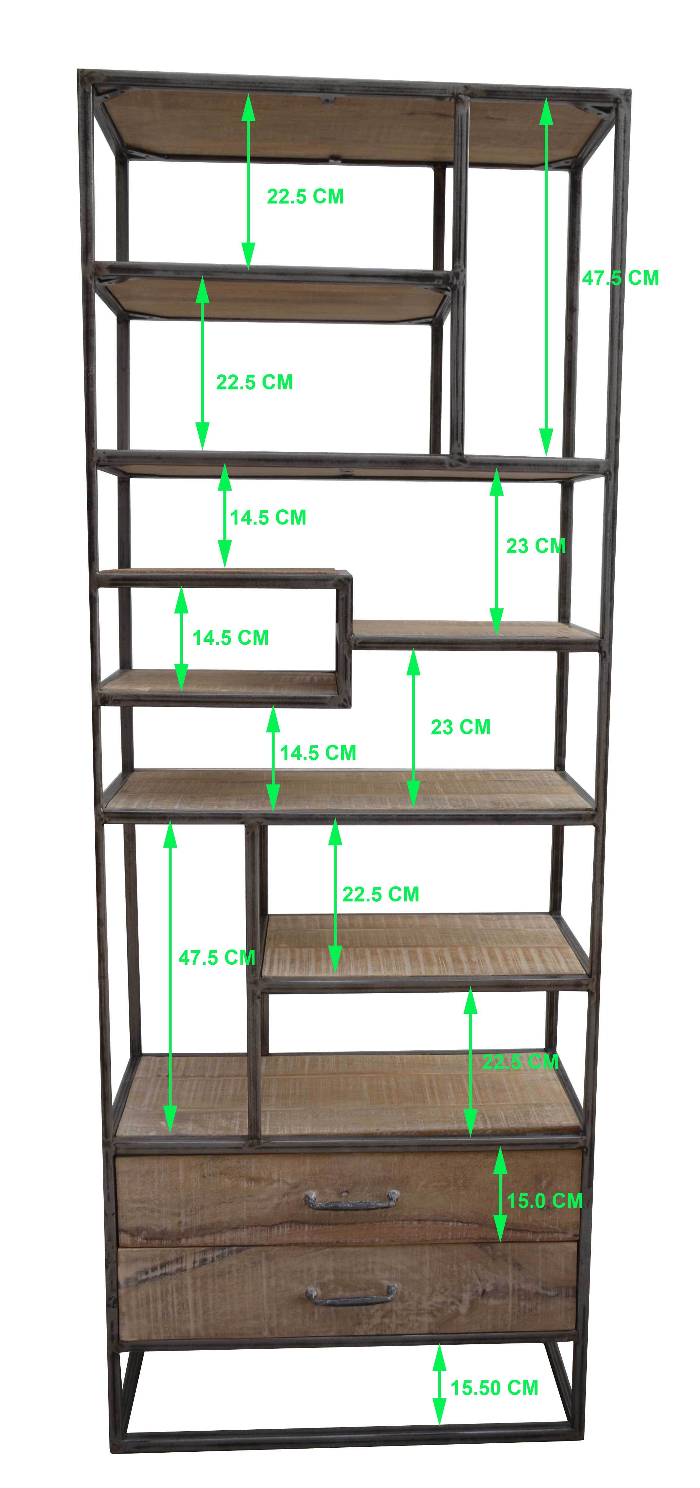 Slim Industrial Iron Bookcase