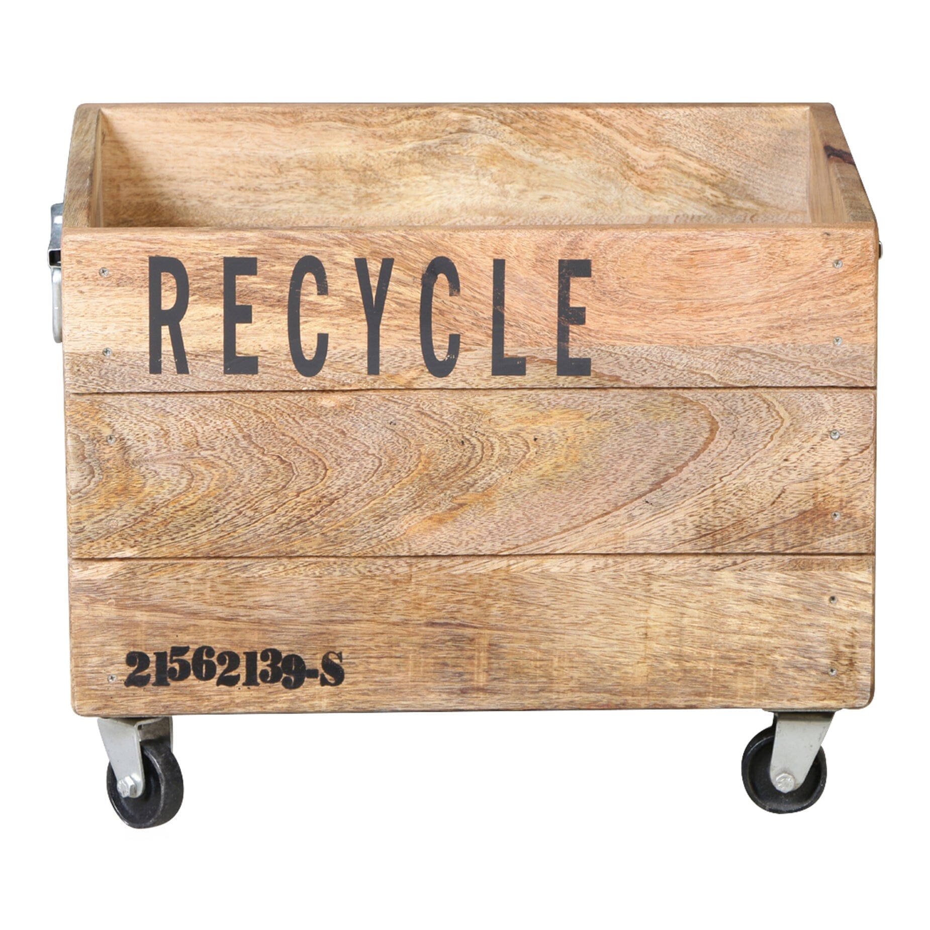 Industrial Recycle Basket On Cast Iron Wheels