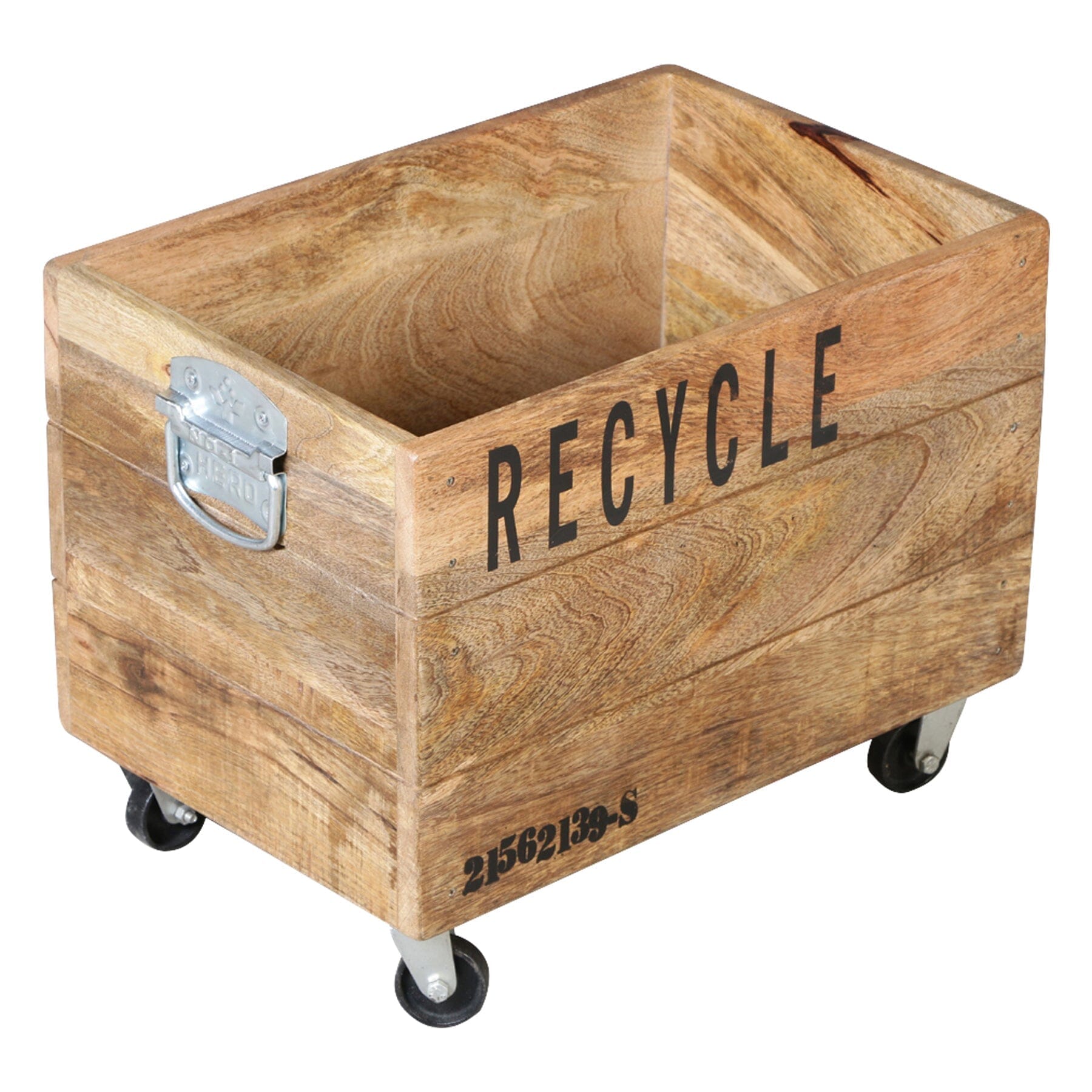 Industrial Recycle Basket On Cast Iron Wheels