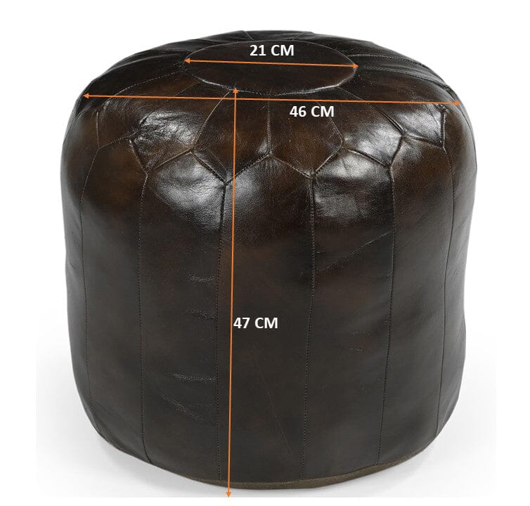 Genuine Leather Moroccan Ottoman