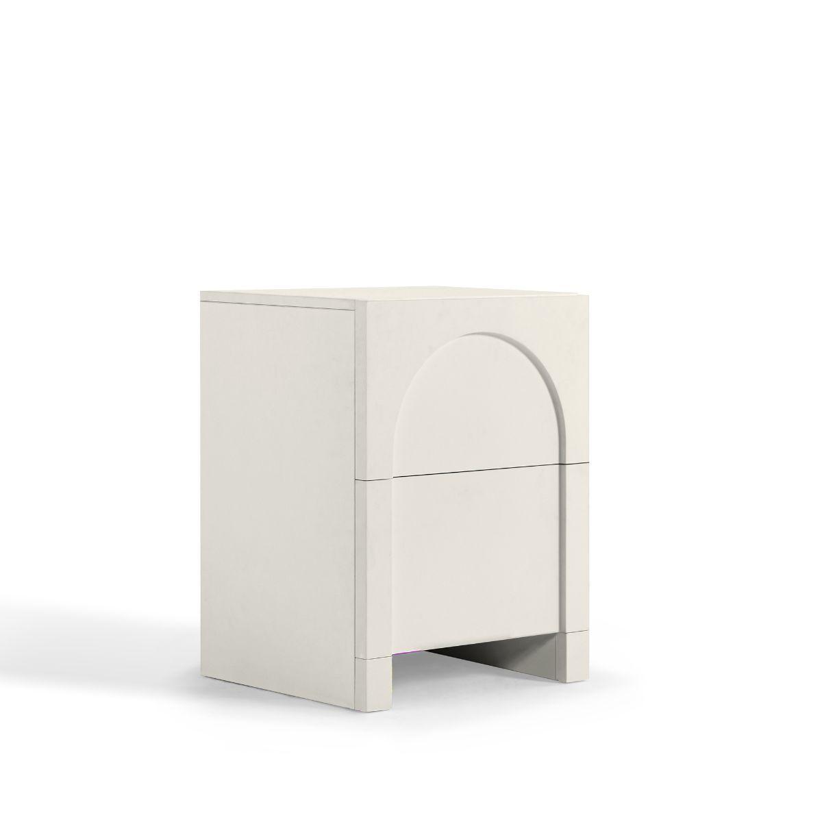 Dome White Bedside Table