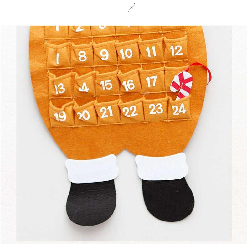 Reindeer Advent Calendar - Felt Countdown With 24 Pockets, Kids Decor