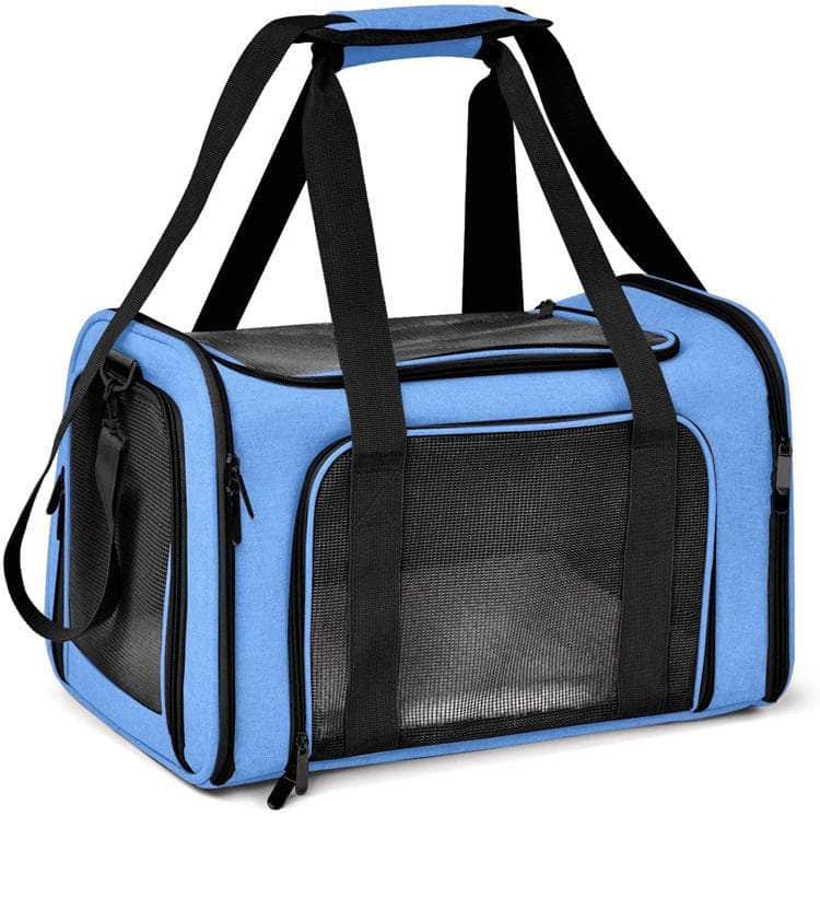 XL Black Portable Foldable Pet Carrier Bag - Large Capacity Travel Carrier