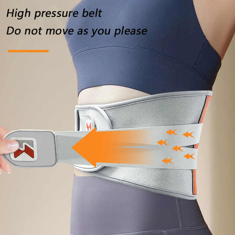 Grey And Orange Wireless Heated Waist Massager with Lumbar Support