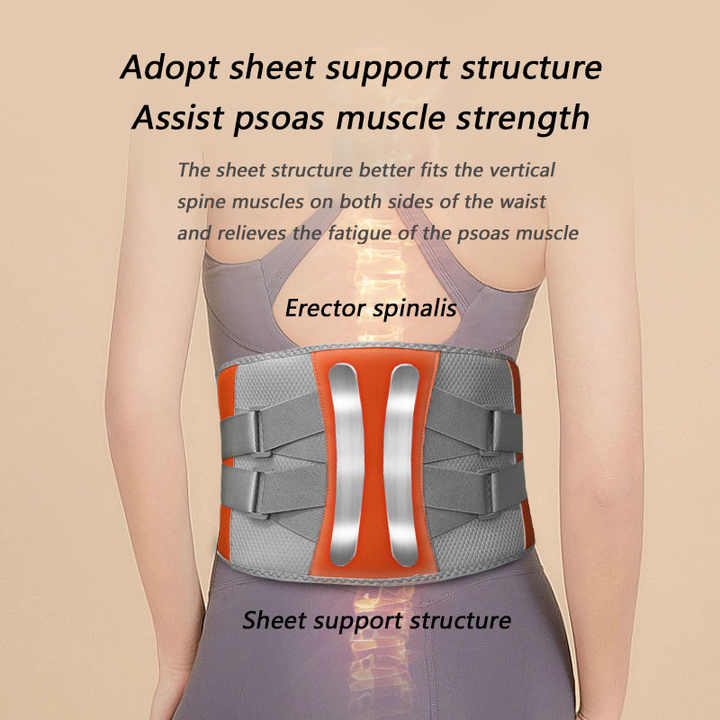 Grey And Orange Wireless Heated Waist Massager with Lumbar Support